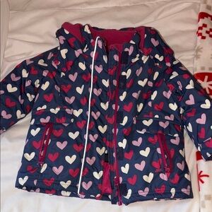 Heart Pattern Kids Winter Jacket